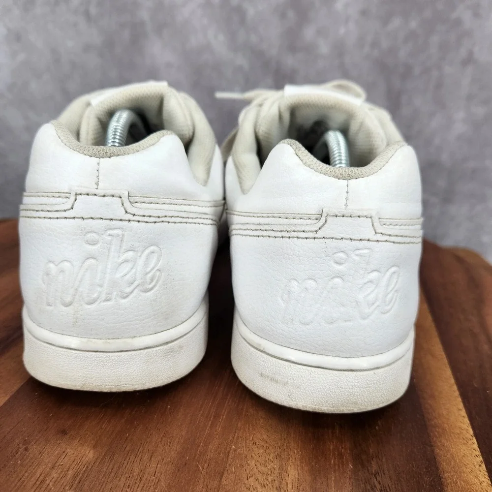 Nike Ebernon Basketball‎ Shoes Mens 11 Triple White Leather Low Top Sneakers